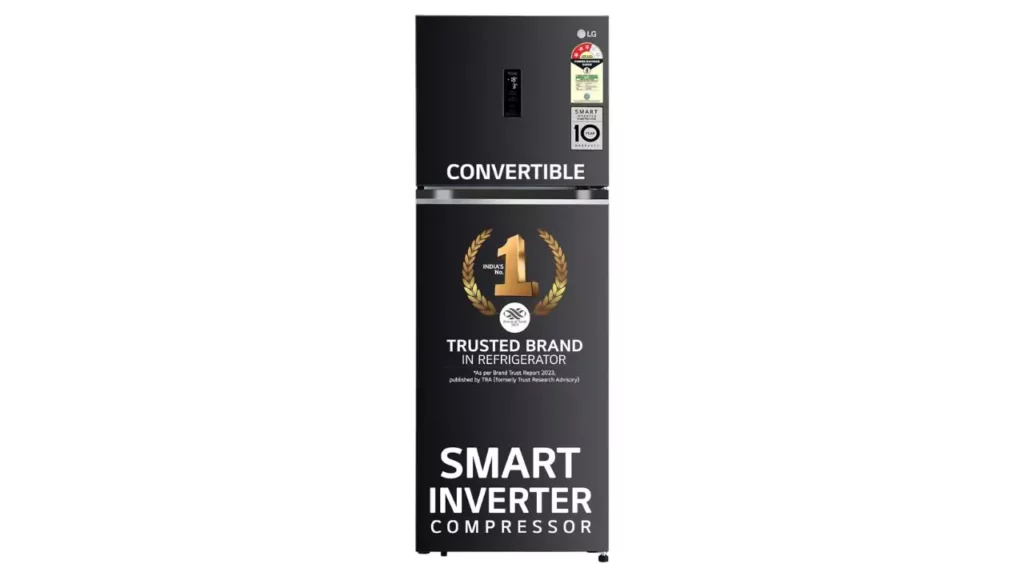 LG 343 L 3 Star Frost-Free Smart Inverter Compressor Wi-Fi Double Door Refrigerator (GL-T382TESX, Ebony Steel, Convertible With Door Cooling+, 2023 Model)