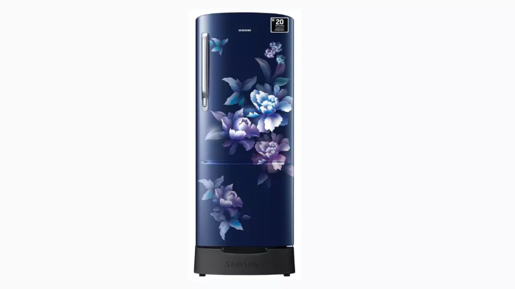 Samsung 183 L, 5 Star, Digital Inverter, Direct-Cool Single Door Refrigerator (RR20D2825HV/NL, Himalaya Poppy Blue, Base Stand Drawer, 2024 Model)
