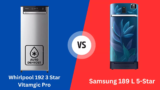 Whirlpool 192 3 Star Vitamgic Pro Vs Samsung 189 L 5-Star Refrigerator Full Specification Comparison